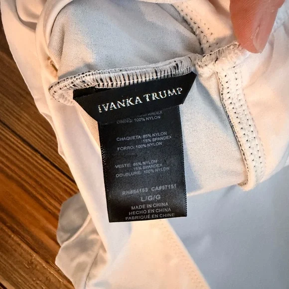 Ivanka Trump White and Gold Detail Top - Picture 3 of 3